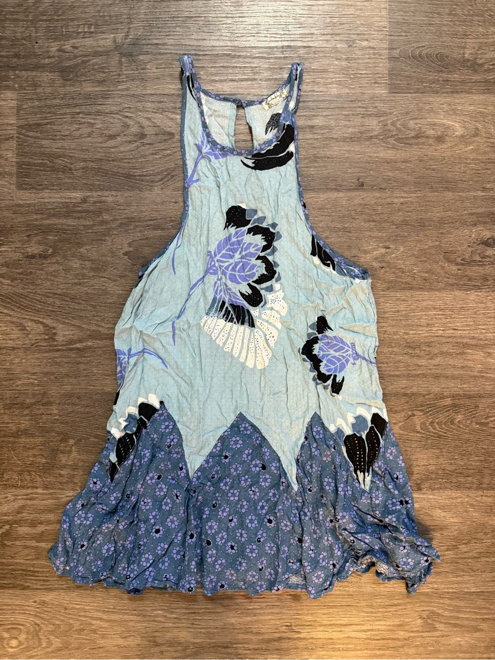 Intimately by Free People Light Blue & Purple Floral Dress